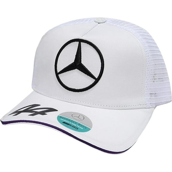 Mercedes Benz AMG Petronas F1 Formula One 2024 Lewis Hamilton Trucker Hat White