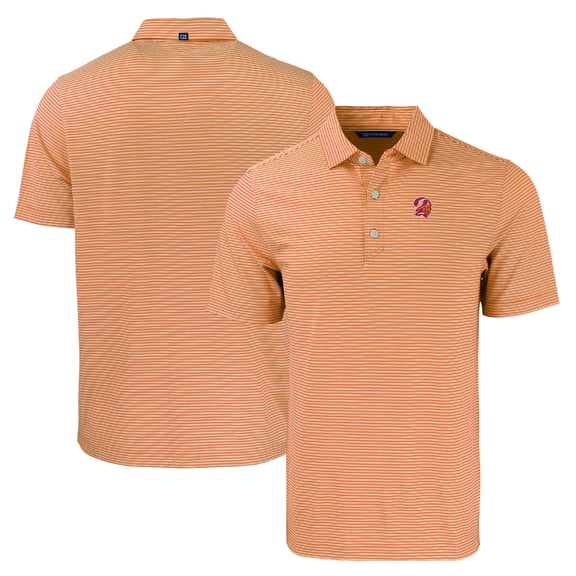 Men's Cutter & Buck  Orange Tampa Bay Buccaneers Throwback Forge Eco Double Stripe Stretch Recycled Polo