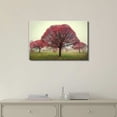 thumbnail image 2 of Canvas Prints Wall Art - Beautiful View/Scenery of Three Trees with Red Leaves Standing in the Fog in an Autumn Morning | Modern Wall Decor/Home Decor - 24" x 36", 2 of 3