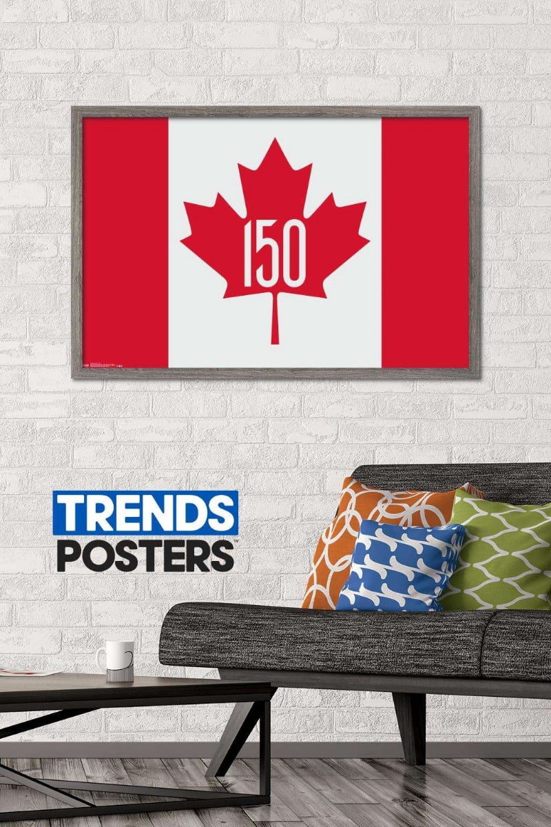 Canada - 150th Anniversary Wall Poster, 22.375" x 34", Framed