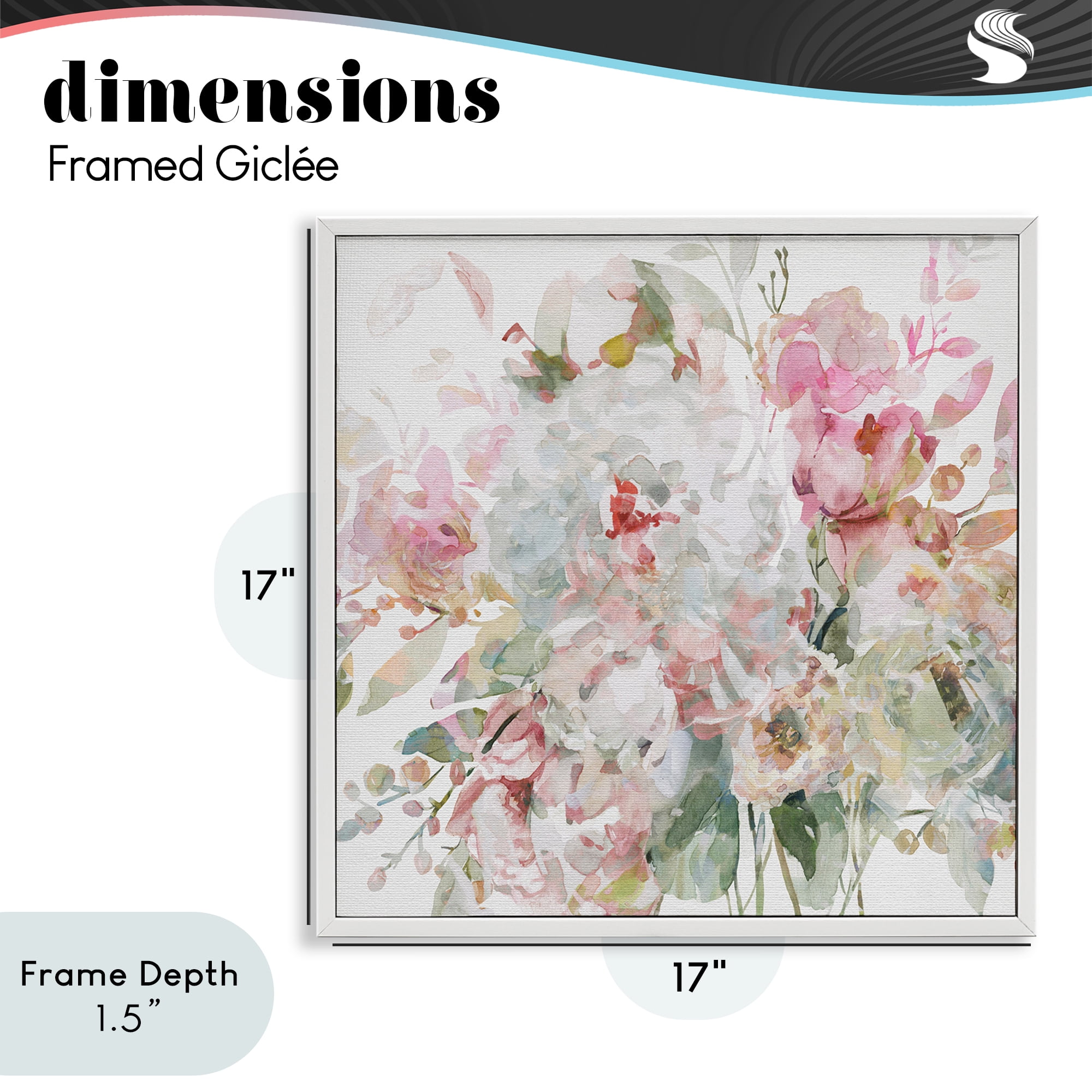 Stupell Industries Romantic Pastel Blossoms White Framed Giclee Art, design by Carol Robinson