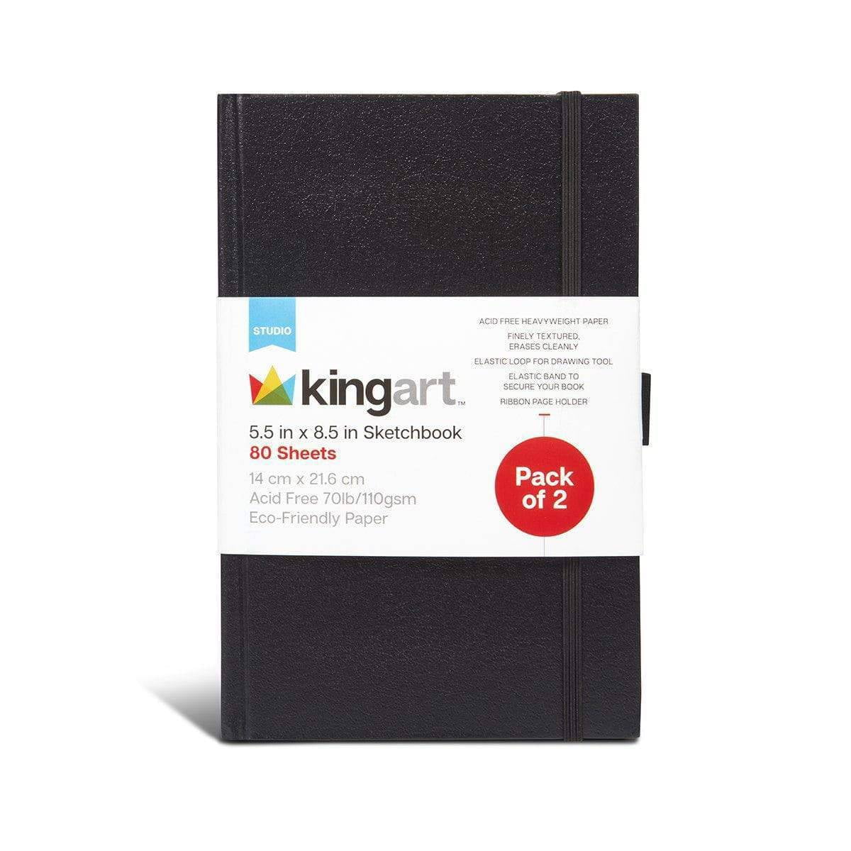 KINGART® Hardcover Sketchbook Journal, 70 Pound (110 gsm), 5.5 X