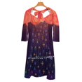 thumbnail image 2 of Robe Évasée Col Carré Robe Élégante Mode Féminine Imprimée Robe Nuage Élèvement Étoile Explosion Motif Géométrique Bleu Foncé, 2 of 4
