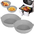 thumbnail image 2 of Lieonvis 2-Pack Air Fryer Silicone Pots,7.87inch Reusable Air Fryer Silicone Basket Heat Resistant Easy Cleaning,Air Fryer Silicone Liners,Food Grade Silicone BPA Free, 2 of 9