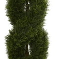 thumbnail image 2 of Nearly Natural 5' Double Pond Spiral Cypress Artificial Topiary (Indoor/Outdoor), Green, 2 of 5