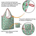 thumbnail image 4 of 5 Pack Foldable Shopping Bag,Light Blue Christmas Santa and Tree Pattern Reusable Grocery Bags with Pockets,Large Reusable Tote Bags with Handles Waterproof & Lightweight, 4 of 6