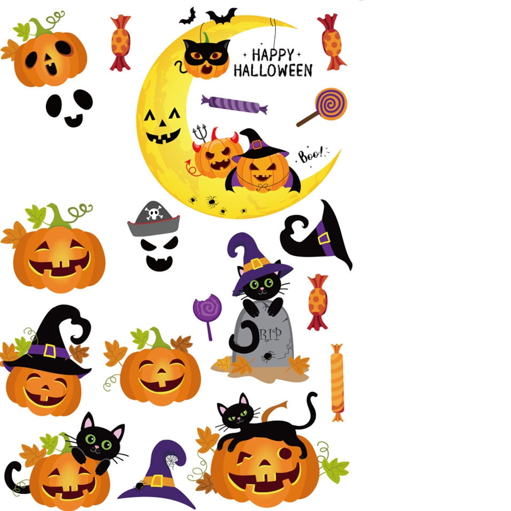 Heitepabg Halloween Window Clings, Halloween Window Decals Stickers for ...