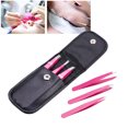thumbnail image 1 of OTVIAP 3pcs/set Stainless Steel Tweezer Set Flat Tip/Point Tip/Slant Tip Eyebrow Facial Hair Removal, Stainless Steel Tweezer, Tweezer Set, 1 of 7