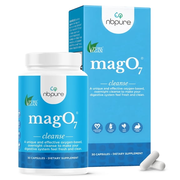 NBPure MagO7 Oxygenated Magnesium Colon Cleanse and Detox, 30 Capsules