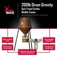 thumbnail image 2 of Boss Buck Texas 2 Step 200 Pound Drum Gravity Spin Tripod Combo Wildlife Feeder, 2 of 8