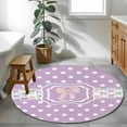 thumbnail image 4 of Round Rugs 3 Ft, Pink Bow Non Slip Area Rugs for Kitchen Bedroom Entryway, Modern Cartoon Cute Funny Dots Striped Washable Carpet Runner Rug Floor Mats for Bedroom Home Decor, 4 of 9