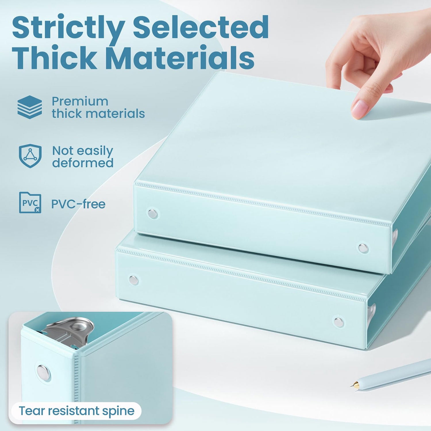 2 Inch Binders,3 Ring Binder 2 Inch Clearview Round Ring Holds 450 Sheets of Letter Size Paper for School,Recipe,4-Pack Assorted Color Organizer Notebook Binders