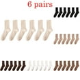 thumbnail image 4 of Lovskoo Womens Crew Socks Casual Cotton Cute Socks Novelty Girl Thin Dress Floral Ankle Socks 6 Pack Khaki, 4 of 4