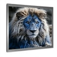 thumbnail image 2 of Designart "Enigmatic Blue Monarch Lion" Animals Framed Wall Art Decor - Modern Blue Lion Entryway Framed Wall Art, 2 of 6