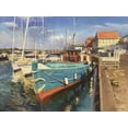 thumbnail image 2 of Strube, Ling 14x12 Gold Ornate Wood Framed with Double Matting Museum Art Print Titled - Denmark Harbour - Midderfart, 2 of 4