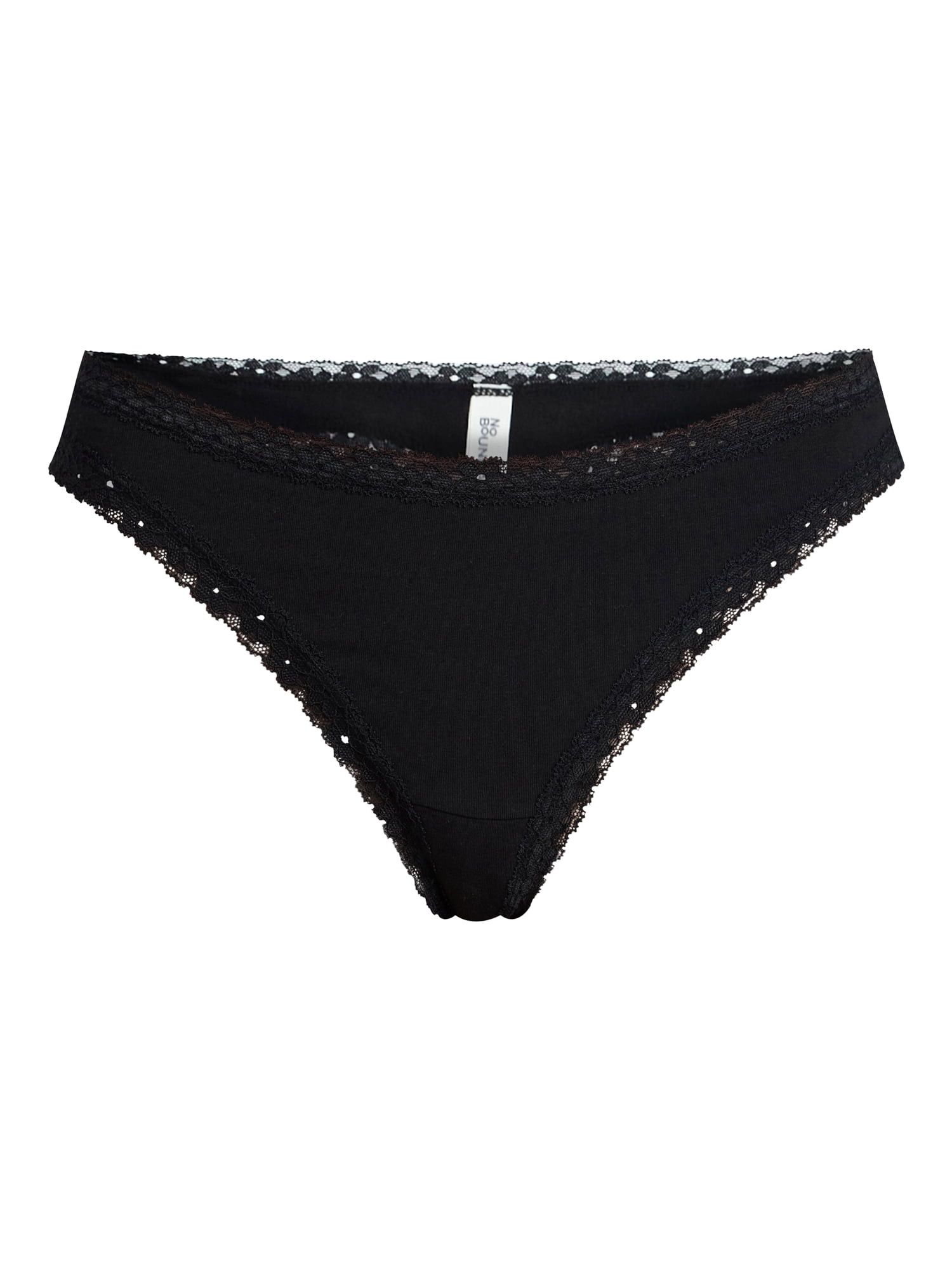 No Boundaries Cotton Blend Lace Thong Panties, Women's XS-XXXL