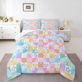 thumbnail image 1 of Erosebridal Rainbow Flower Bedding Twin Comforter Set,Geometric Plaid Down Comforter,Lightweight Reversible Bedding Sets Twin with Comforter,Cartoon Decor, 1 of 8