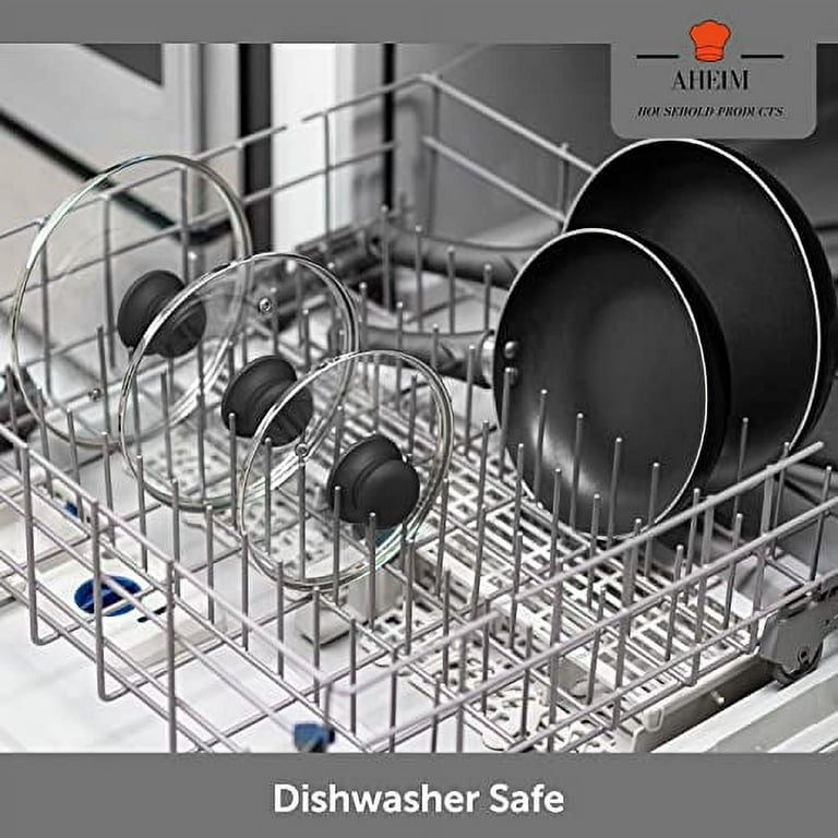 Pots and Pans Set, Aluminum Nonstick Cookware Set, Fry Pans, Casserole with Lid, Sauce Pan, and Utensils, 11 Piece Cooking Set (Black)