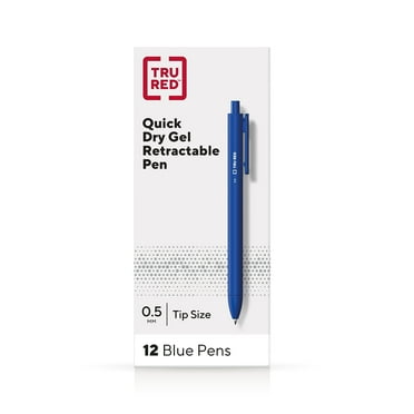 Staples TRU RED Retractable Quick Dry Gel Pens Fine Point 0.5mm Blue DZ TR54490