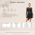 thumbnail image 5 of Vxuxlje Women's Rhinestones Figure Skating Dress Long Sleeve Lyrical Competition Leotard Dancewear Navy Blue XL, 5 of 5