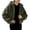 Army Green, variant on DAFPZW Womens Fleece Jacket Winter Sherpa Warm Full Zip Hoodies Fuzzy Shearling Long Sleeve Padded Coat Outerwear
