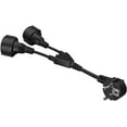 thumbnail image 3 of Europe CEE7/7 Schuko 1-to-2 Outlet Power Cord Splitter Extension Cord,Power Cord Euro Schuko Plug CEE7/7 Male to 2X Schuko Socket Female Y Splitter Cord (Elbow 1-to-2, Black, 1ft/30cm), 3 of 8