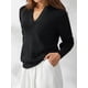 thumbnail image 5 of VISgogo Jersey de punto de otoño invierno para mujer Color sólido Manga larga Solapa Corte en V Suéter VISgogo moda, 5 of 9