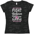 thumbnail image 3 of Inktastic Breast Cancer Awareness Fight Believe Hope Survive Women's T-Shirt, 3 of 5