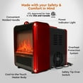 thumbnail image 6 of Comfort Zone Electric Fireplace Space Heater with Realistic 3D Flame, Red, 6 of 7