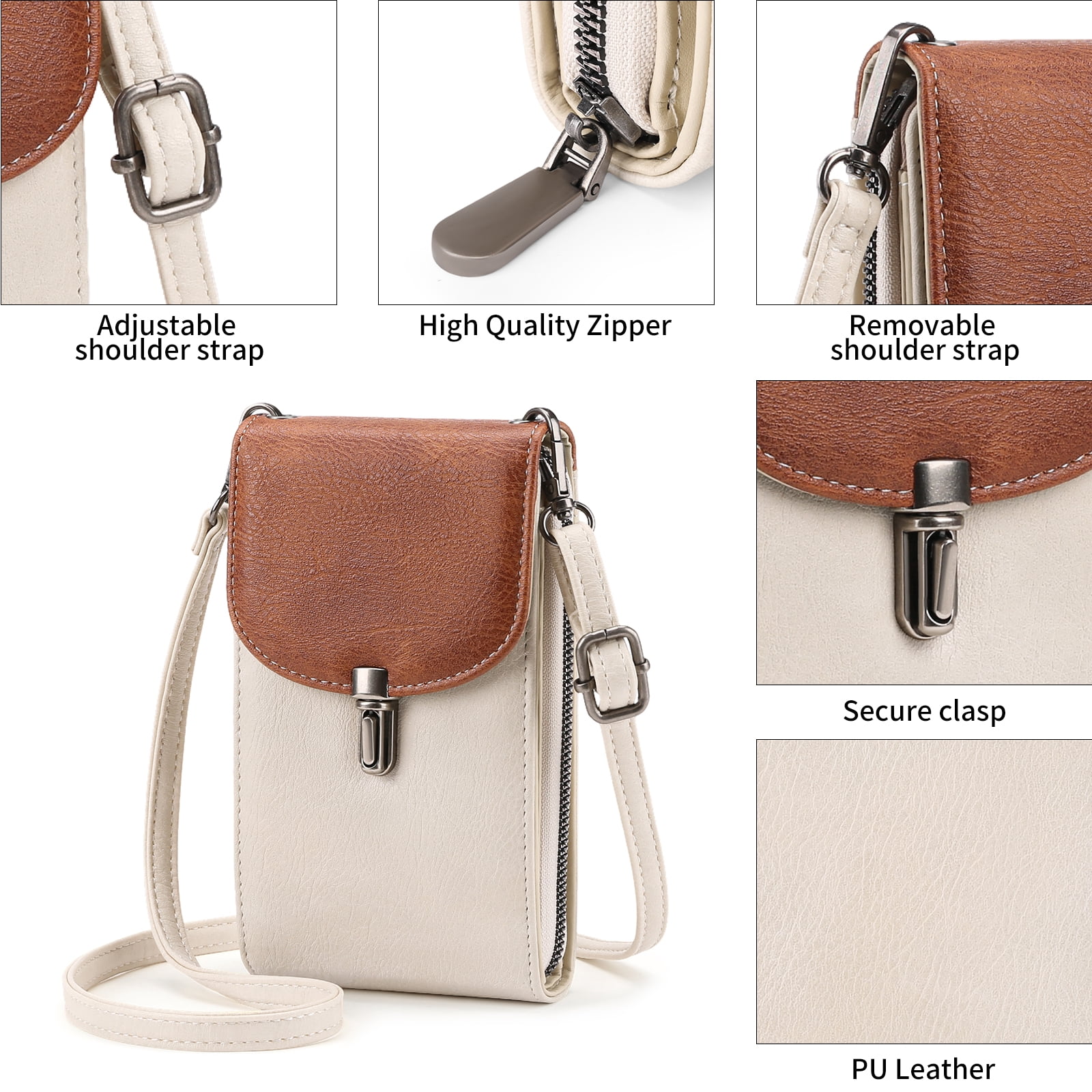 FALAN MULE Crossbody Bags for Women Trendy,Small Leather Cell Phone Crossbody Wallet Purses with Credit Card Slots