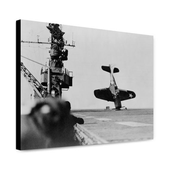 Canvas Print: Douglas South Dakotadauntless Dive Bomber Balanced On Nose After