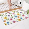 thumbnail image 4 of Pioneer Flower Floral Print Pattern Non Slip Microfiber Bathroom Rugs, Soft Rubber Backing Bath Mats for Bathroom Floor Tub and Shower,17"x30", 4 of 5