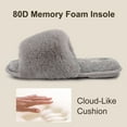 thumbnail image 4 of LongBay Women's Fuzzy Faux Fur Memory Foam Cozy Flat Spa Slide Slippers Comfy Open Toe Slip On House Shoes Sandals, 4 of 7