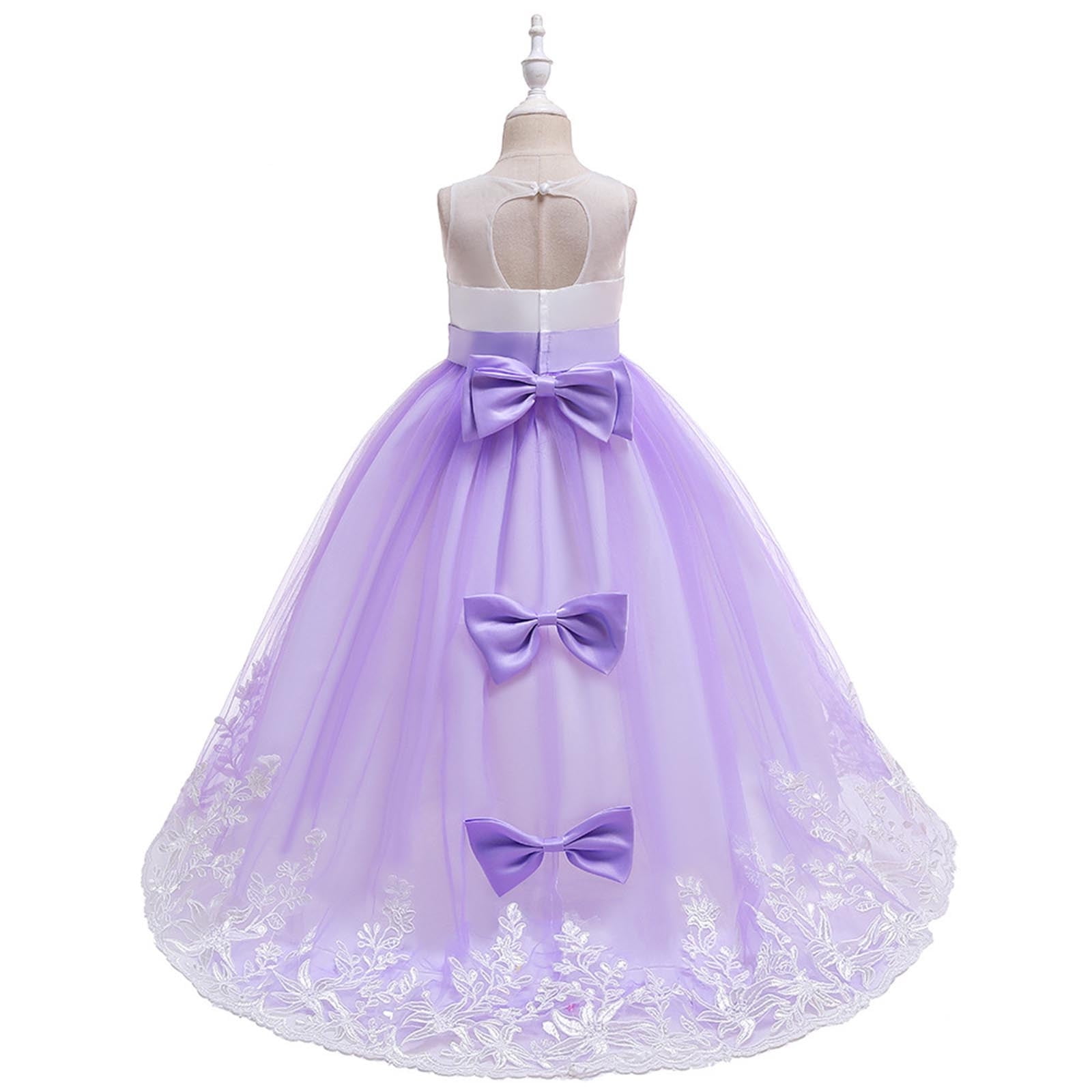 13-15 Years Teen Girls Flower Dresses Semi Formal Sleeveless Princess Dress  Birthday Party Show Wedding Dress Purple - Walmart.com