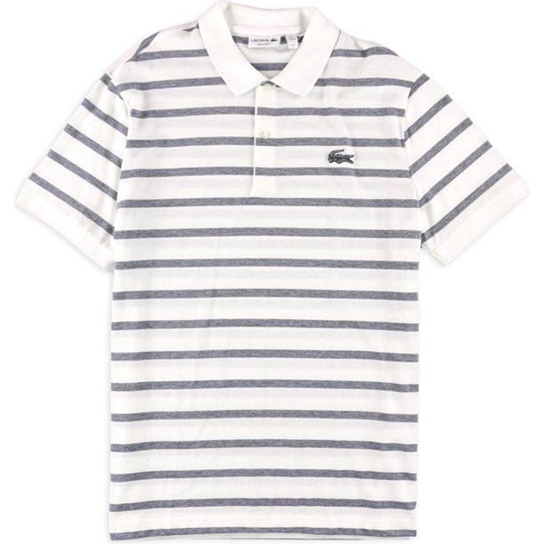 Lacoste Mens Striped Caviar Croc Rugby Polo Shirt, Blanco, XX-Large Lacoste polo, rugbi