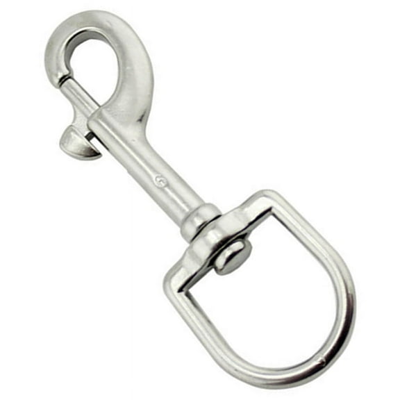 5 PCS 72mm Marine 316 Stainless Steel Oval Single-Ended Rotary Buckle Lock for Scuba Diving Dog Leash