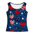 thumbnail image 4 of YDFCWXW Girls 4th of July Tank Tops Red White and Blue Shirt Toddler Girl American Flag Patriotic Outfit 5-14 Years (Dark Blue, L), 4 of 6