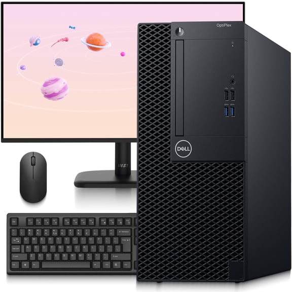 Restored Dell Optiplex Tower Desktop Computer PC - Intel Core i5-9500 9th Gen 3.0GHz - 16GB DDR4 RAM - 512GB SSD - New 24" Monitor - Wireless Keyboard & Mouse - Built-in WiFi - Window 11 Pro (Refurbished)