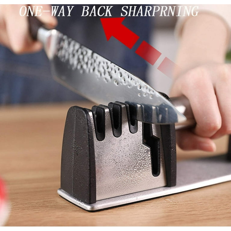 Knife Sharpener,4 in 1 Kitchen Blade and Scissors Sharpening Tool,Blade  Sharpener 4 Stages Professional Knife Sharper for all kinds of Kitchen