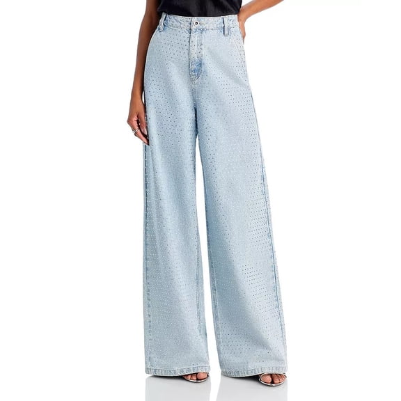 Self-Portrait BLUE Women's Rhinestone Jeans, US 32