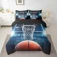 thumbnail image 2 of Feelyou 3D Basketball Print Bedding Comforter Set 7 Pieces, Modern Ball Game Lover Full Bedding Set, Teen Boy Girl Kid Reversible Fitted Sheet Flat Sheet, Breathable Home Decor, 2 of 7