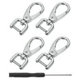 thumbnail image 1 of Uxcell 4Pcs Swivel Clasps, 0.5" D Ring Detachable Snap Hook with Screwdriver, Silver, 1 of 7