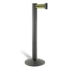 Lavi Industries 50-3100WB-BN Retractable Belt Stanchion, 13 ft. Black with Yellow Stripe