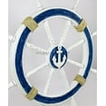 thumbnail image 3 of Nagina International Nautical Decorative White Blue Premium Ship Wheel With Accentuated Rope | Pirate's Wall Decor | Sea Gift (18 Inches), 3 of 6