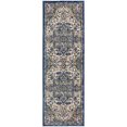 thumbnail image 2 of Nourison Global Vintage Bordered Traditional Ivory Navy 2'4" x 8' Area Rug, (8' Runner), 2 of 7