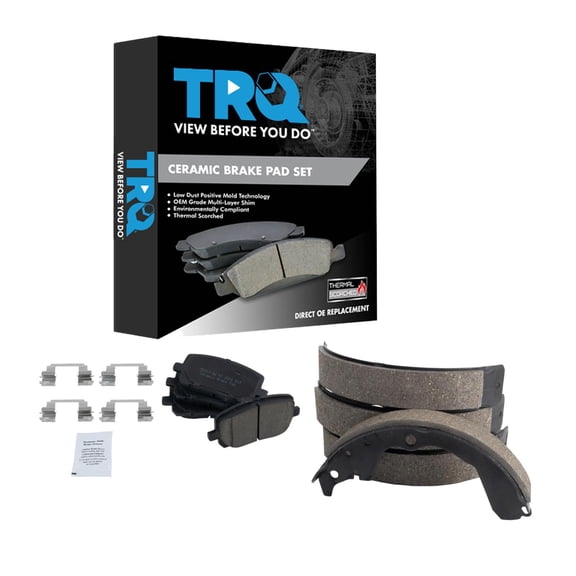 TRQ Front and Rear Brake Pads Ceramic Fits 2003-2008 Pontiac Vibe 2003-2008 Toyota Matrix