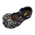 thumbnail image 1 of NOKIO Girls Dance Shoes Princess Performance Spring Summer Sparkly 𝖱hinestone Pearl Sequins Bowknot Lightweight Comfortable Flats for Kids, 1 of 6