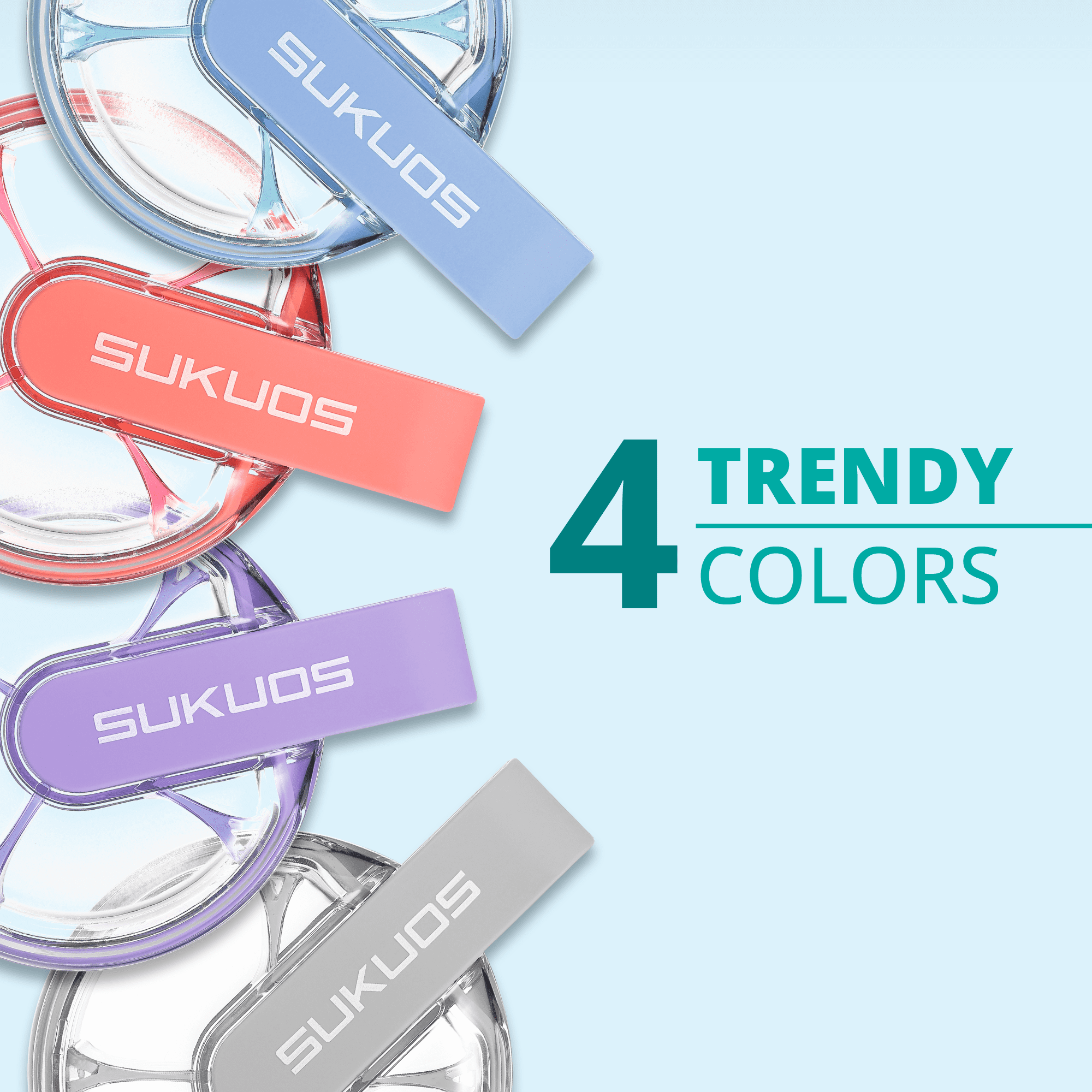 Sukuos Daily Use Portable Pill Organizer with 4 Compartments, Travel Pill Box & Vitamin Container, 1 pack, 4 Random Colors