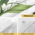 thumbnail image 4 of White Flowers No Hooks Shower Curtain with Snap-in Liner Spring Floral Leaf Shower Curtains for Bathroom, Waterproof, Easy Install, Washable 72"x84", 4 of 9