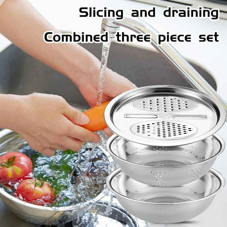 

Multifunctional Stainless Steel Basket Multi-Purpose Slice Planer With Basin